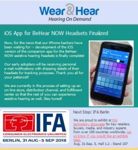Wear & Hear Newsletter August 2018