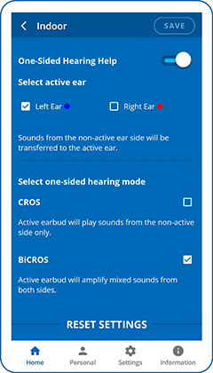 CROS-BiCROS functionality in BeHear headsets